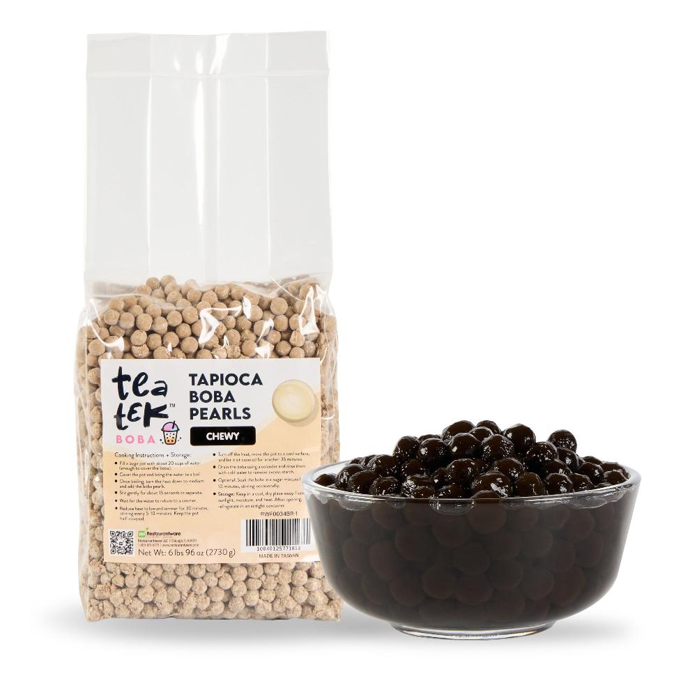 restaurantware Tea Tek 6 lb Tapioca Boba Pearls - Chewy - 6 count box