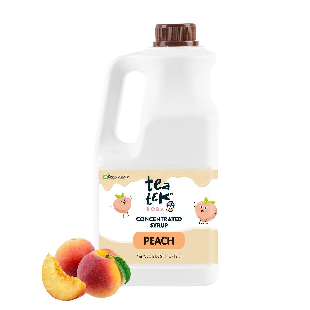 restaurantware Tea Tek 64 fl. oz Peach Concentrated Syrup - 6 count box