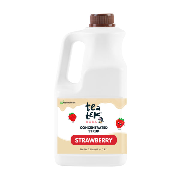 Restaurantware Tea Tek 64 Fl. Oz Strawberry Concentrated Syrup - 6 Count Box