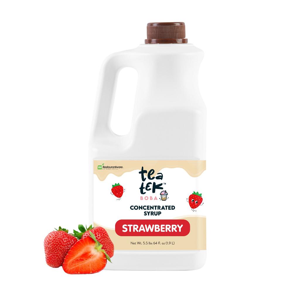 restaurantware Tea Tek 64 fl. oz Strawberry Concentrated Syrup - 6 count box