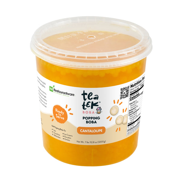 Restaurantware Tea Tek 7 Lb Cantaloupe Popping Boba - 4 Count Box