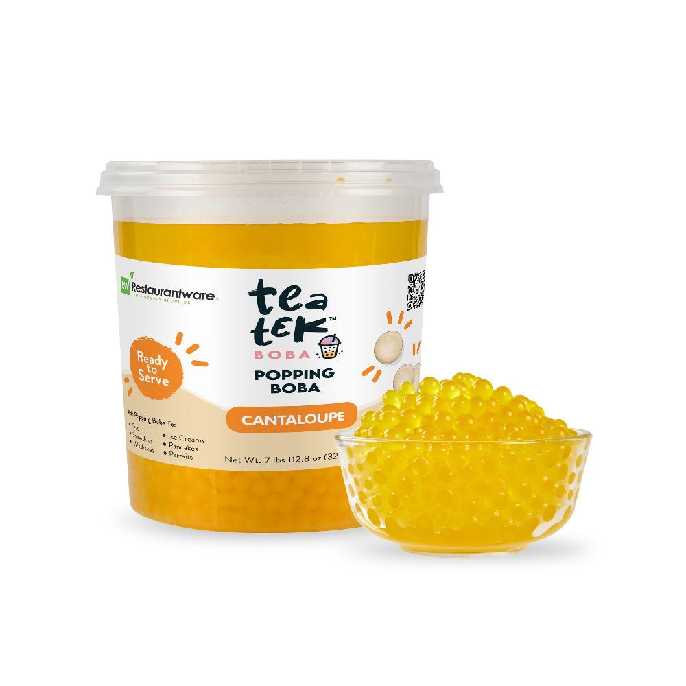 restaurantware Tea Tek 7 lb Cantaloupe Popping Boba - 4 count box
