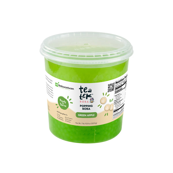 Restaurantware Tea Tek 7 Lb Green Apple Popping Boba - 4 Count Box