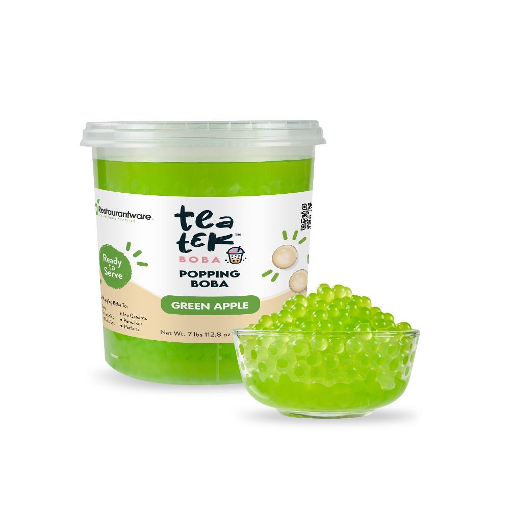 restaurantware Tea Tek 7 lb Green Apple Popping Boba - 4 count box