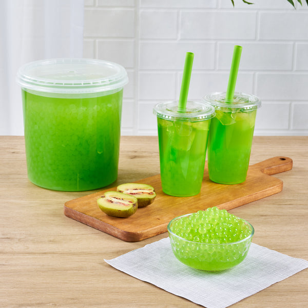 Restaurantware Tea Tek 7 Lb Kiwi Popping Boba - 4 Count Box