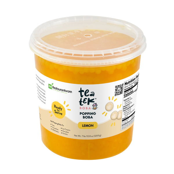 Restaurantware Tea Tek 7 Lb Lemon Popping Boba - 4 Count Box