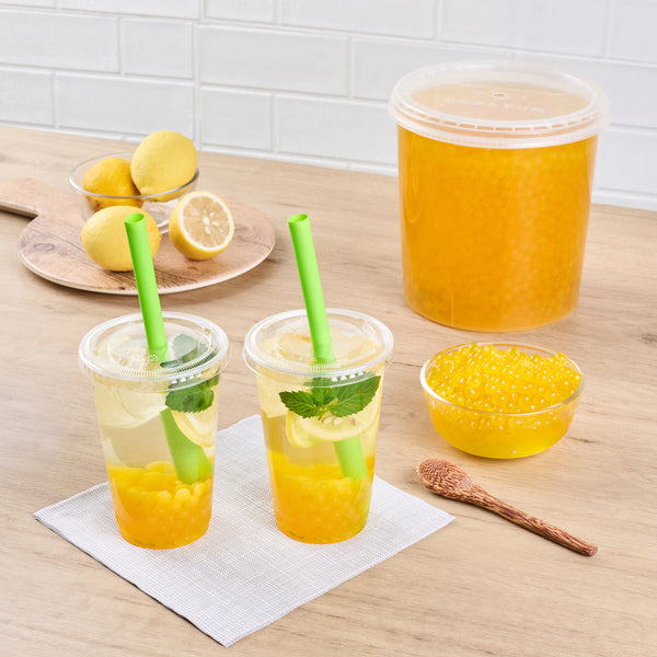 Restaurantware Tea Tek 7 Lb Lemon Popping Boba - 4 Count Box