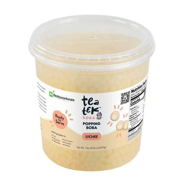 Restaurantware Tea Tek 7 Lb Lychee Popping Boba - 4 Count Box