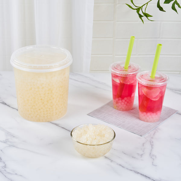 Restaurantware Tea Tek 7 Lb Lychee Popping Boba - 4 Count Box