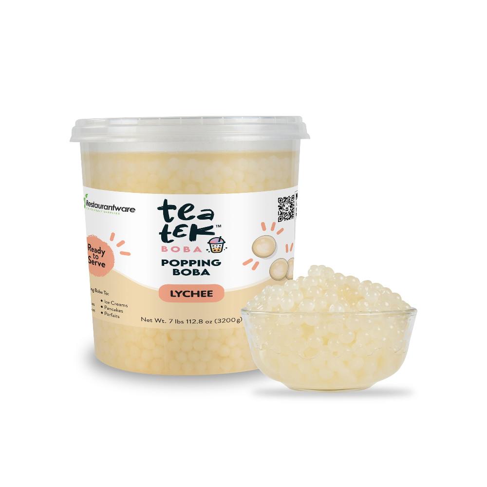 restaurantware Tea Tek 7 lb Lychee Popping Boba - 4 count box