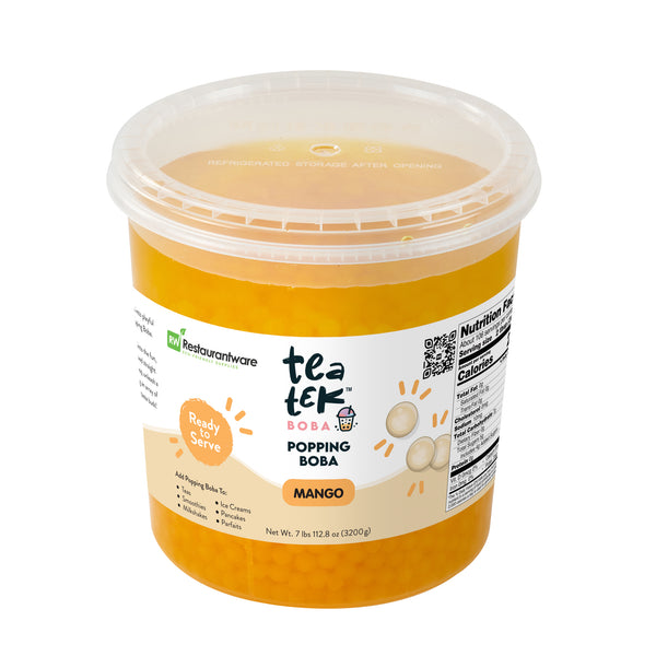 Restaurantware Tea Tek 7 Lb Mango Popping Boba - 4 Count Box