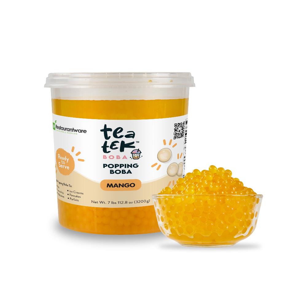 restaurantware Tea Tek 7 lb Mango Popping Boba - 4 count box