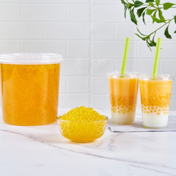 Restaurantware Tea Tek 7 Lb Popping Boba - Orange - 4 Count Box