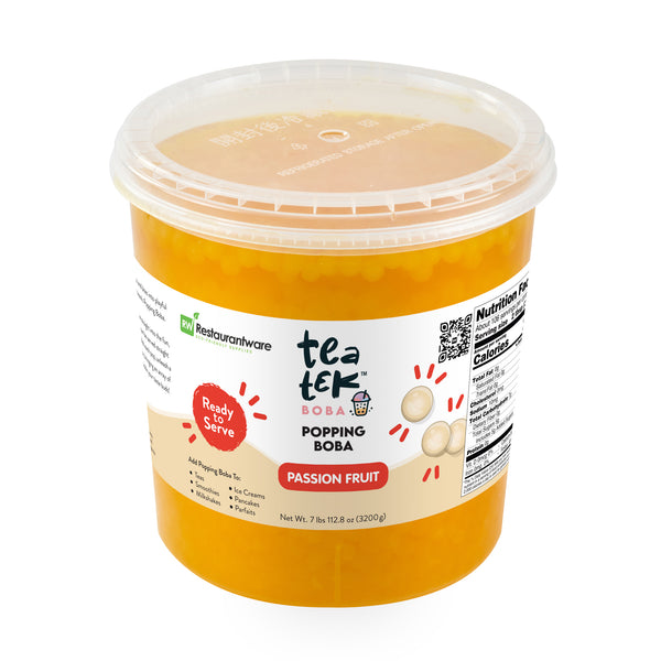 Restaurantware Tea Tek 7 Lb Popping Boba - Passion Fruit - 4 Count Box