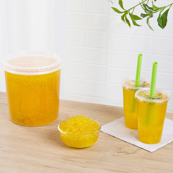 Restaurantware Tea Tek 7 Lb Popping Boba - Peach - 4 Count Box