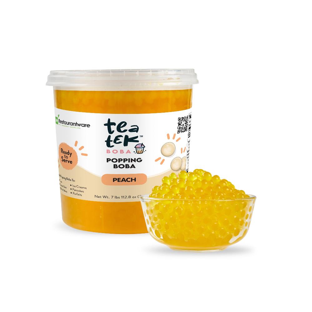 restaurantware Tea Tek 7 lb Popping Boba - Peach - 4 count box