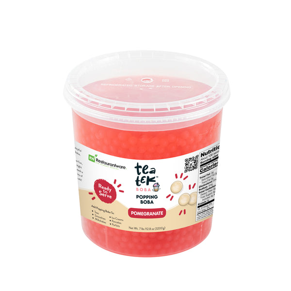 Restaurantware Tea Tek 7 Lb Popping Boba - Pomegranate - 4 Count Box