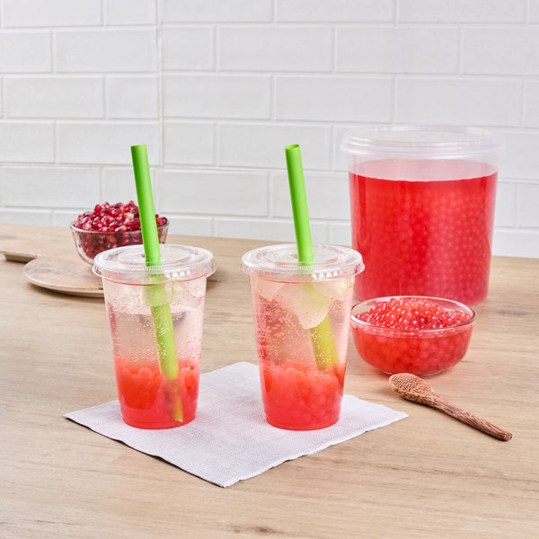 Restaurantware Tea Tek 7 Lb Popping Boba - Pomegranate - 4 Count Box