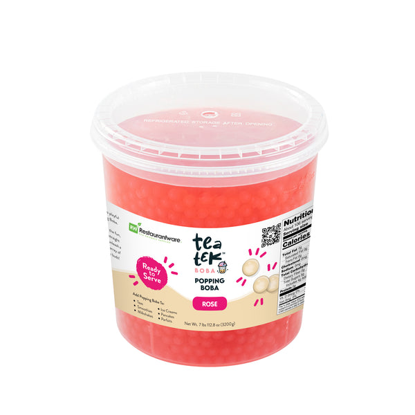 Restaurantware Tea Tek 7 Lb Popping Boba - Rose - 4 Count Box