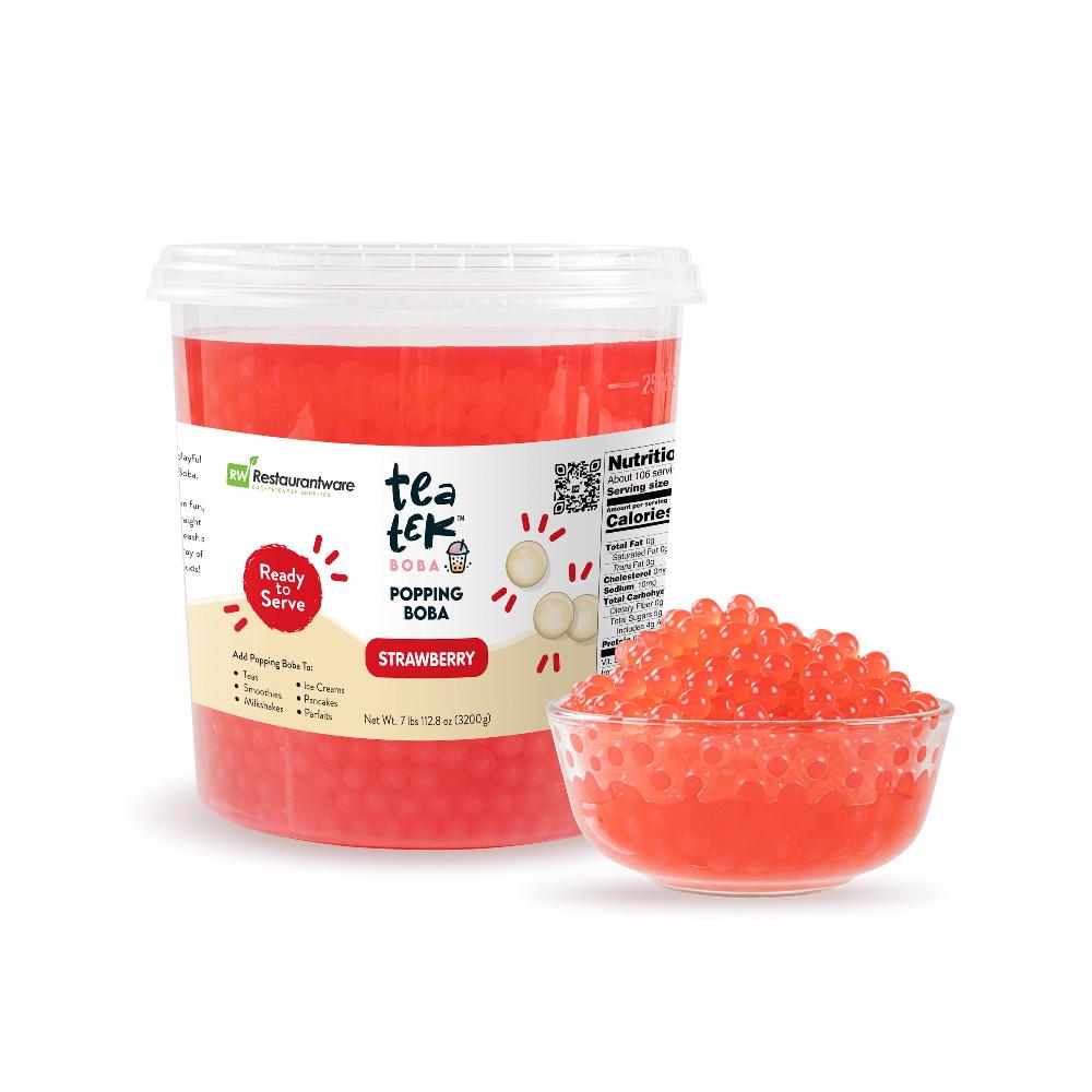 restaurantware Tea Tek 7 lb Popping Boba - Strawberry - 4 count box