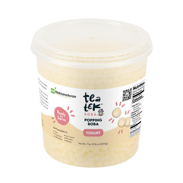 Restaurantware Tea Tek 7 Lb Popping Boba - Yogurt - 4 Count Box