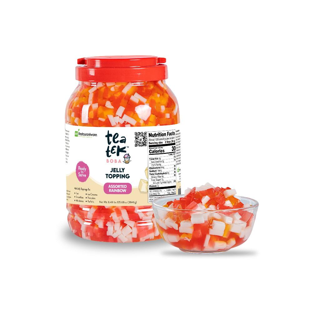 restaurantware Tea Tek 8.48 lb Jelly Topping - Assorted Rainbow - 4 count box