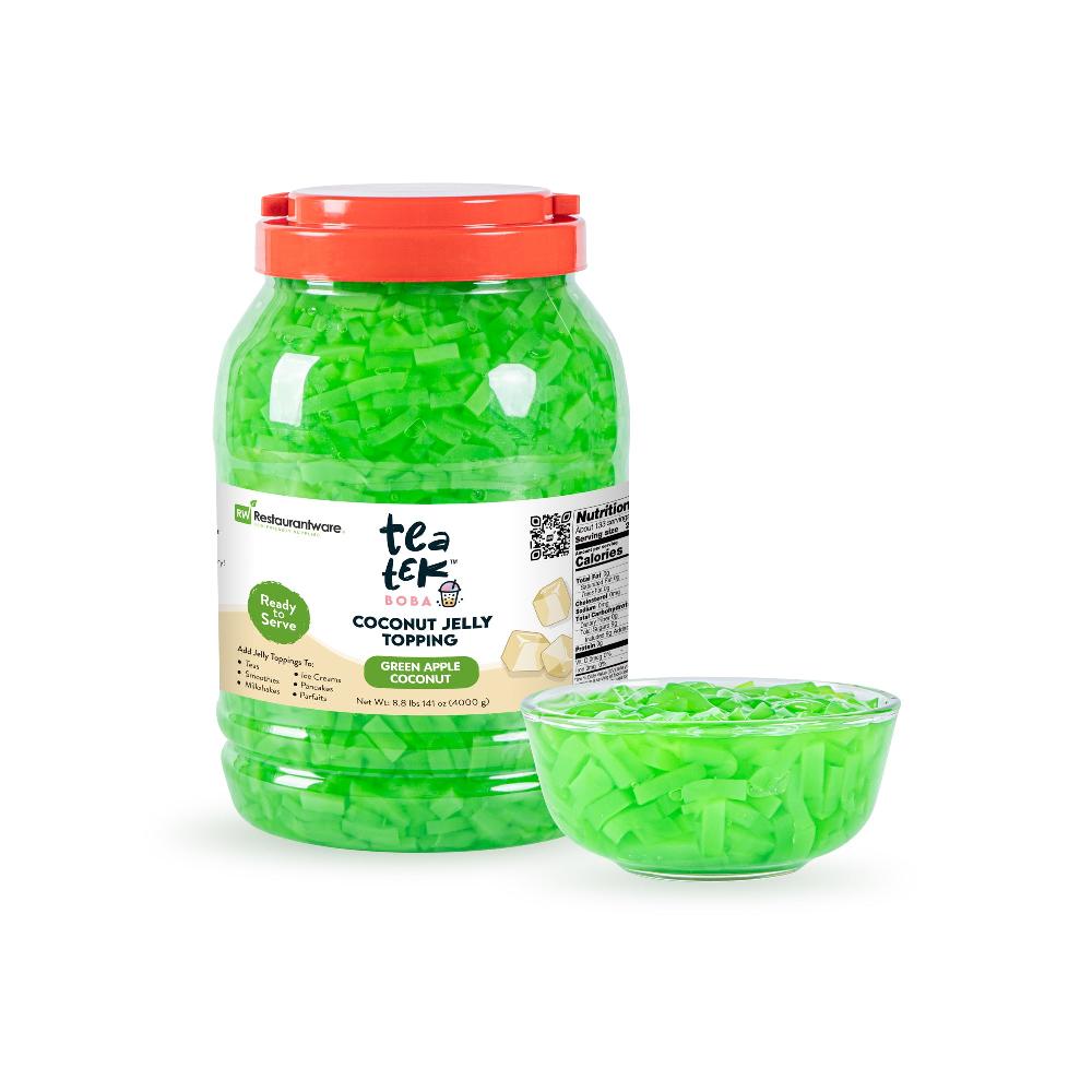 restaurantware Tea Tek 8.8 lb Jelly Topping - Green Apple Coconut - 4 count box
