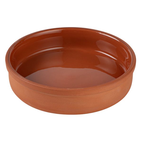 Restaurantware Terra Tek 15 Oz Terracotta Cazuela Bowl - Brown Glazed Interior Oven-Safe Microwave-Safe - 6 1/4" X 6 1/4" X 1 1/2" - 10 Count Box