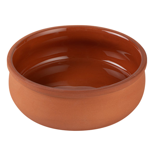 Restaurantware Terra Tek 17 Oz Terracotta Cazuela Bowl - Brown Glazed Interior Oven-Safe Microwave-Safe - 5 3/4" X 5 3/4" X 2" - 10 Count Box