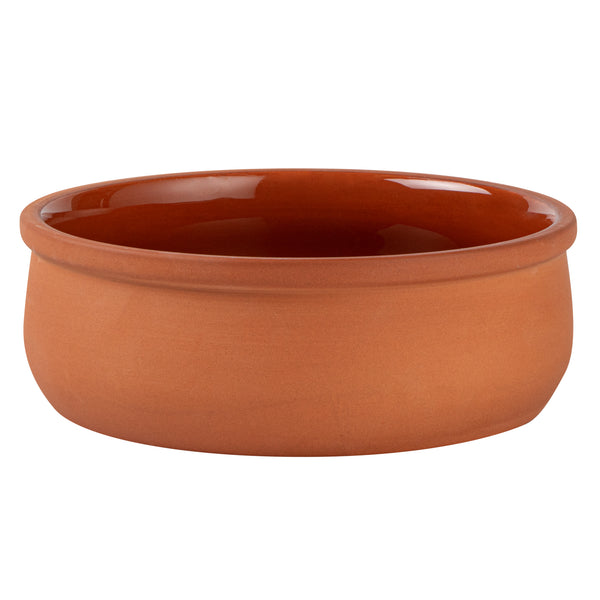 Restaurantware Terra Tek 17 Oz Terracotta Cazuela Bowl - Brown Glazed Interior Oven-Safe Microwave-Safe - 5 3/4" X 5 3/4" X 2" - 10 Count Box