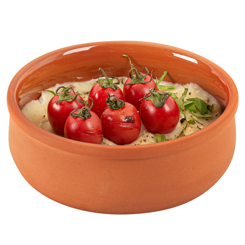 restaurantware Terra Tek 17 oz Terracotta Cazuela Bowl - Brown Glazed Interior Oven-Safe Microwave-Safe - 5 3/4" x 5 3/4" x 2" - 10 count box