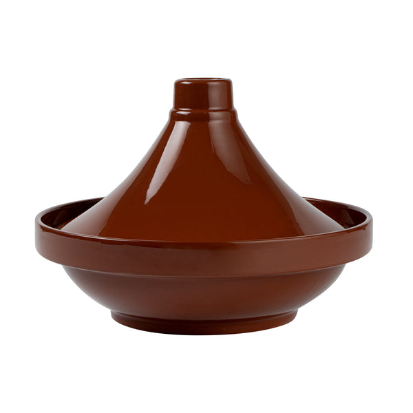 Restaurantware Terra Tek 26 Oz Terracotta Tagine Pot - Glazed Interior Oven-Safe Microwave-Safe - 9'' X 9'' X 6 1/2'' - 8 Count Box