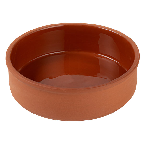 Restaurantware Terra Tek 34 Oz Terracotta Cazuela Bowl - Brown Glazed Interior Oven-Safe Microwave-Safe - 7 1/2'' X 7 1/2'' X 2 1/4'' - 10 Count Box
