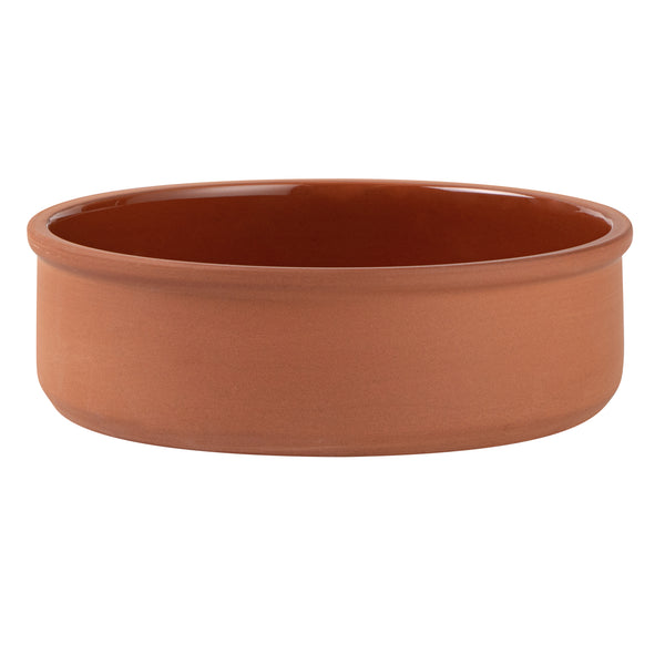 Restaurantware Terra Tek 34 Oz Terracotta Cazuela Bowl - Brown Glazed Interior Oven-Safe Microwave-Safe - 7 1/2'' X 7 1/2'' X 2 1/4'' - 10 Count Box