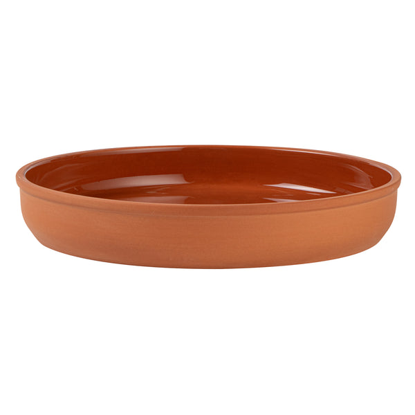 Restaurantware Terra Tek 34 Oz Terracotta Cazuela Bowl - Brown Glazed Interior Oven-Safe Microwave-Safe - 9 1/4'' X 9 1/4'' X 1 1/2'' - 10 Count Box