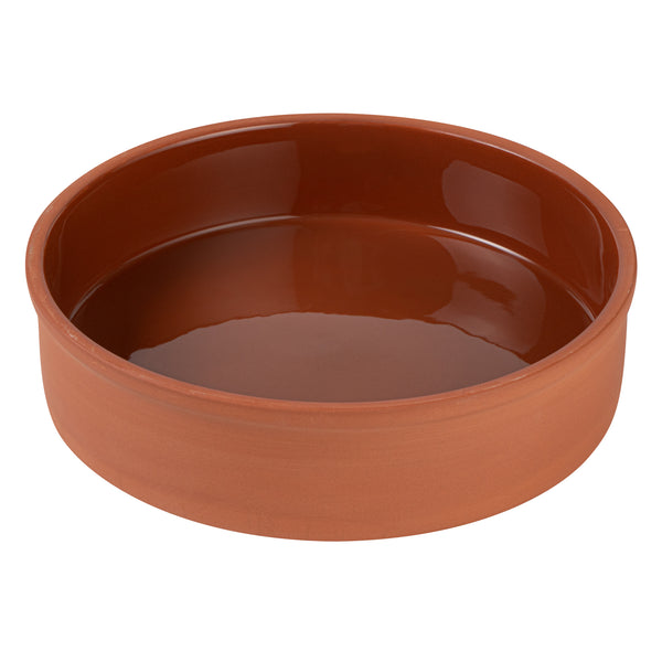 Restaurantware Terra Tek 51 Oz Terracotta Cazuela Bowl - Brown Glazed Interior Oven-Safe Microwave-Safe - 9'' X 9'' X 2 1/4'' - 10 Count Box