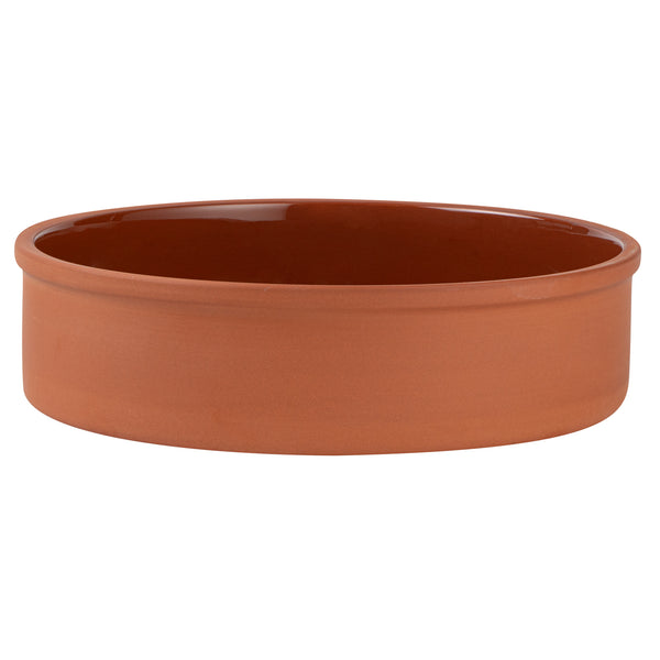 Restaurantware Terra Tek 51 Oz Terracotta Cazuela Bowl - Brown Glazed Interior Oven-Safe Microwave-Safe - 9'' X 9'' X 2 1/4'' - 10 Count Box