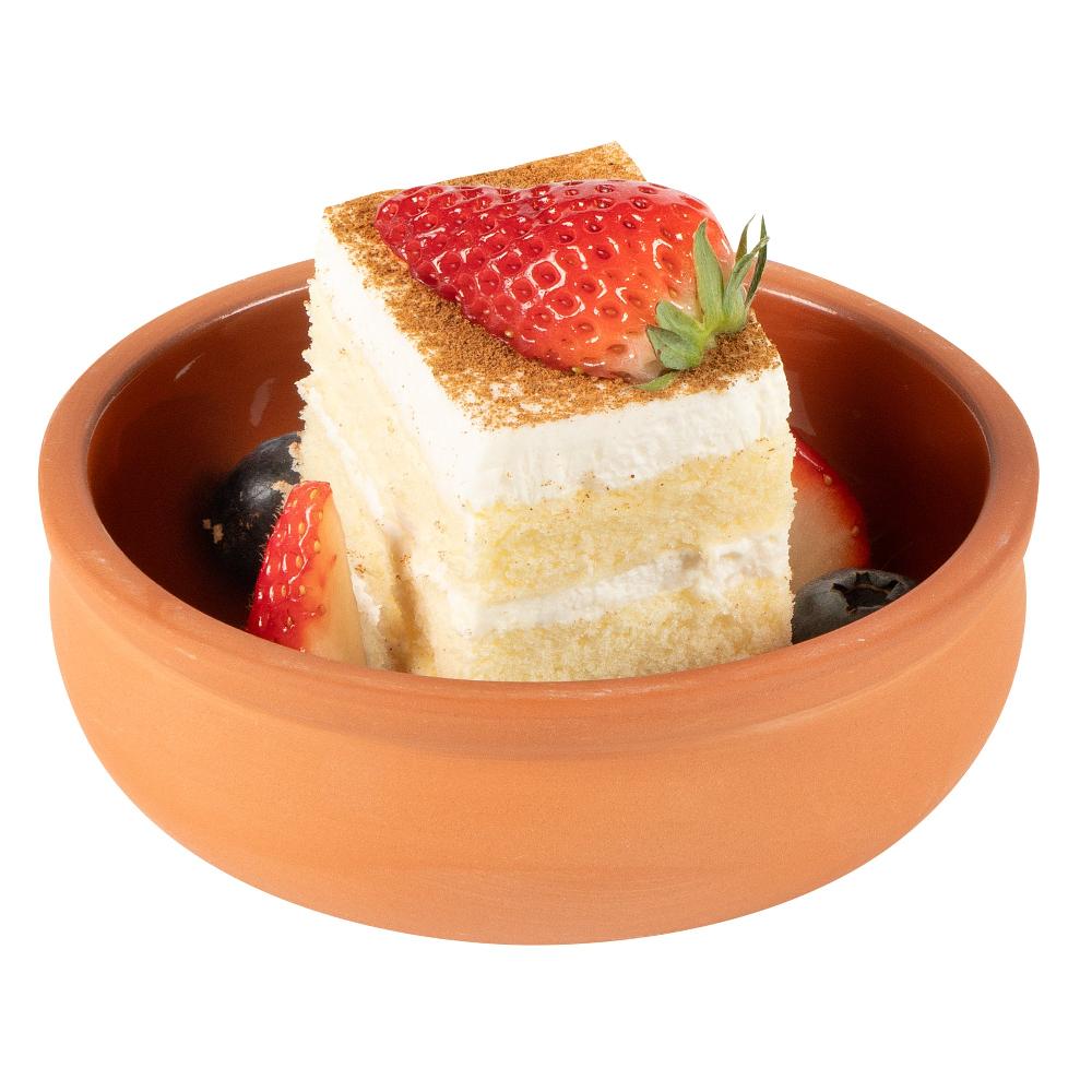 restaurantware Terra Tek 7 oz Terracotta Cazuela Bowl - Brown Glazed Interior Oven-Safe Microwave-Safe - 4 1/2'' x 4 1/2'' x 1 1/2'' - 10 count box
