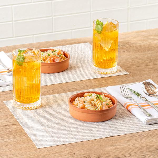 Restaurantware Terra Tek 9 Oz Terracotta Cazuela Bowl - Brown Glazed Interior Oven-Safe Microwave-Safe - 5'' X 5'' X 1 1/4'' - 10 Count Box