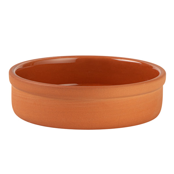 Restaurantware Terra Tek 9 Oz Terracotta Cazuela Bowl - Brown Glazed Interior Oven-Safe Microwave-Safe - 5'' X 5'' X 1 1/4'' - 10 Count Box