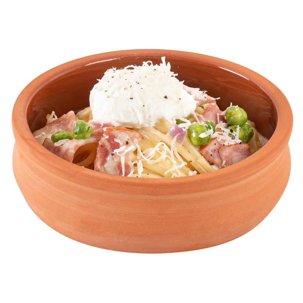 restaurantware Terra Tek 9 oz Terracotta Cazuela Bowl - Brown Glazed Interior Oven-Safe Microwave-Safe - 4 3/4'' x 4 3/4'' x 1 1/2'' - 10 count box