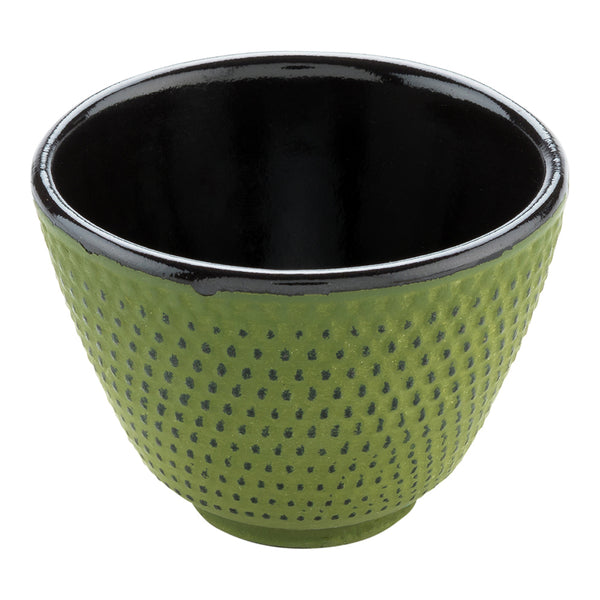 Restaurantware Tetsubin 2 Oz Green Cast Iron Tea Cup - Hobnail - 2 1/2" X 2 1/2" X 1 3/4" - 2 Count Box