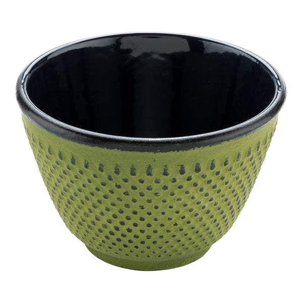 Restaurantware Tetsubin 4 Oz Green Cast Iron Tea Cup - Hobnail - 3" X 3" X 3 1/4" - 2 Count Box