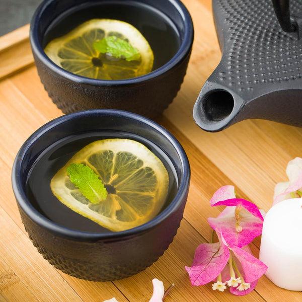 Restaurantware Tetsubin 5 Oz Round Black Cast Iron Tea Cup - 3 1/4" X 3 1/4" X 2 1/4" - 2 Count Box