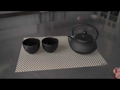 Restaurantware Tetsubin 5 Oz Round Black Cast Iron Tea Cup - 3 1/4" X 3 1/4" X 2 1/4" - 2 Count Box