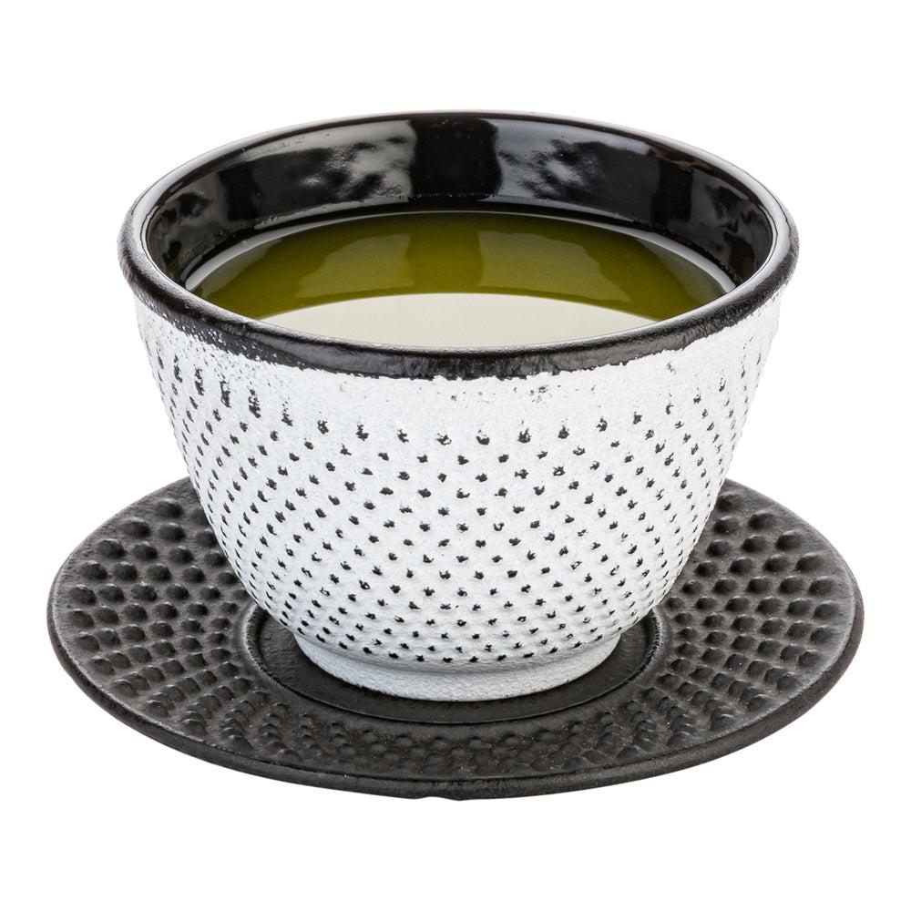 restaurantware Tetsubin Black Cast Iron Coaster - Hobnail - 3 3/4" x 3 3/4" - 2 count box