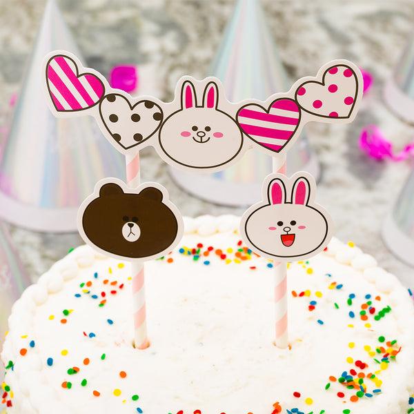 Restaurantware Top Cake Assorted Paper Cake Topper Kit - Bunny Hearts - 8 1/4" X 6" - 100 Count Box