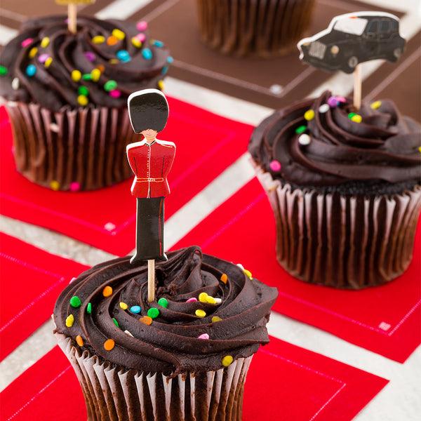 Restaurantware Top Cake Assorted Paper London Big Ben Cake Topper - 4 1/4" X 1 1/2" - 24 Pieces