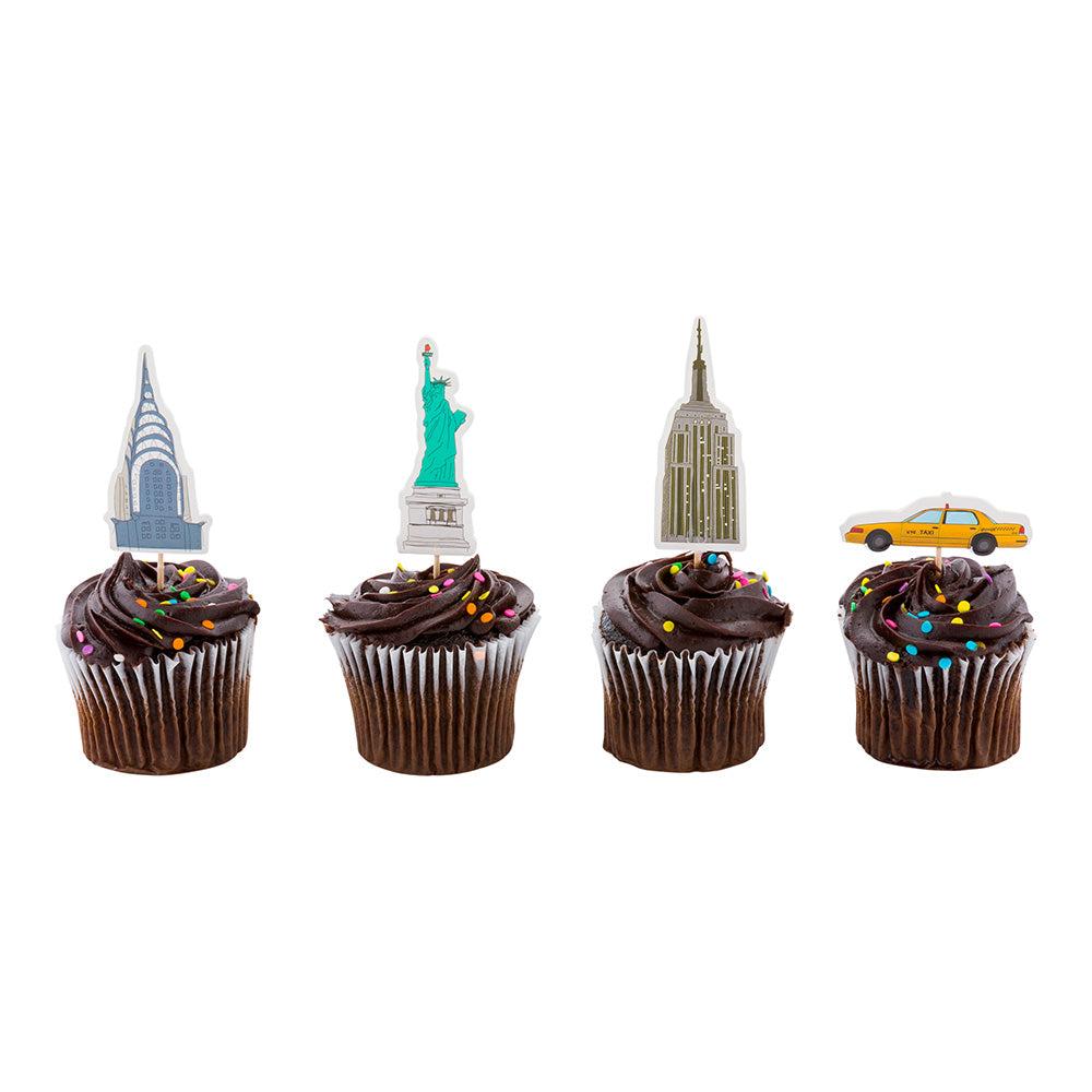 restaurantware Top Cake Assorted Paper NYC Statue of Liberty Cake Topper - 4 3/4" x 2 1/4" - 24 pieces