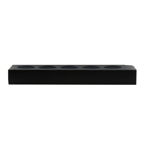 Restaurantware Valentino Rectangle Black Paper Macaron Box - Holds 5 Macarons - 12" X 3" X 1 1/2" - 100 Count Box